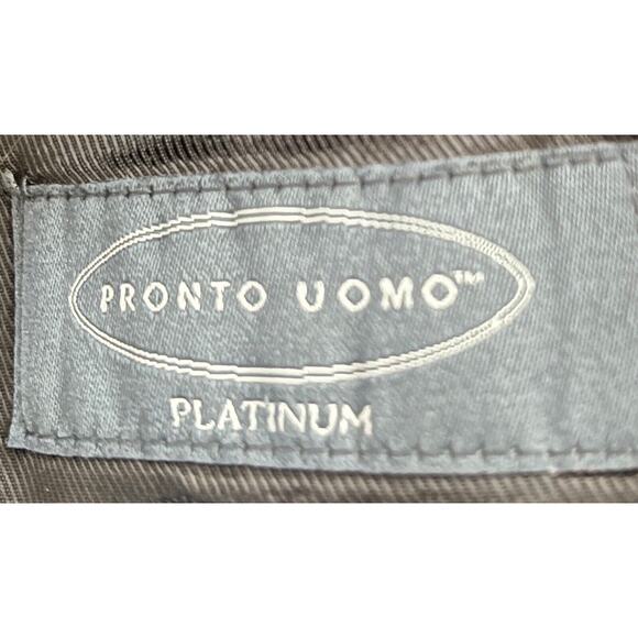 PRONTO UOMO PLATINUM Mens Pinstripe Sport Coat 50 L Black Wool‎ 2 Button EUC - Picture 7 of 8